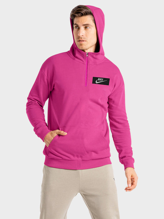 NK Fleece 1/3 Zipper Hoodie For Men-Pink-RT1360