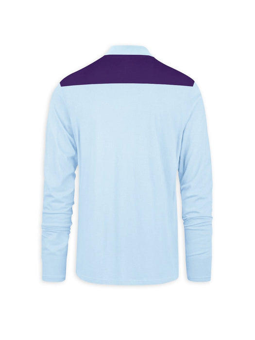 Louis Vicaci Long Sleeve Polo For Men-Sky with Purple-RT912