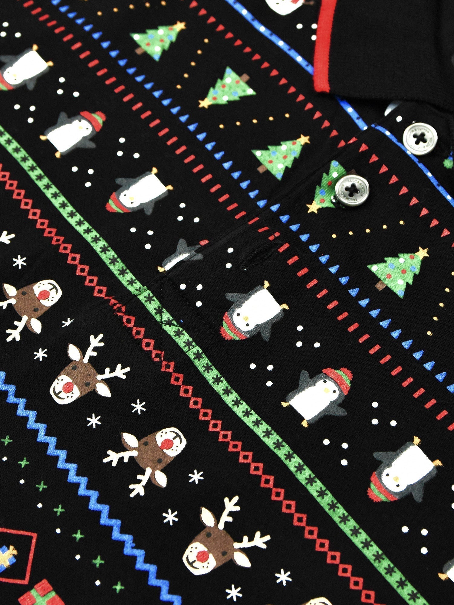 NXT Single Jersey Half Sleeve Polo For Men-Black with Allover Print-BE895/BR13150