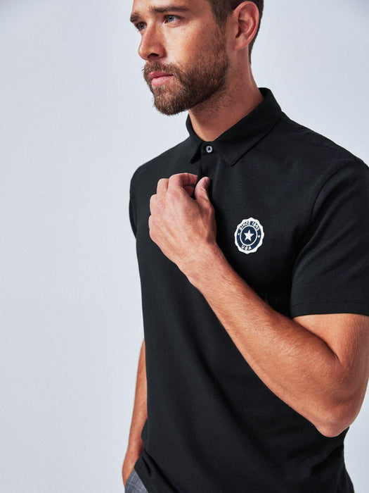 Quick Silver Single Jersey Half Sleeve Polo For Men-Black-RT809