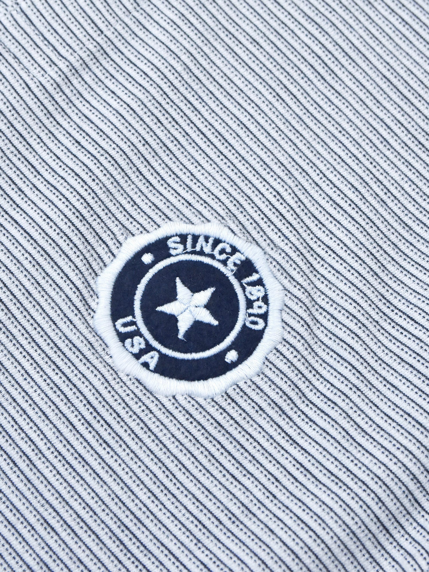 Nxt Single Jersey Half Sleeve Polo For Men-White with Allover Navy Stripe-RT804