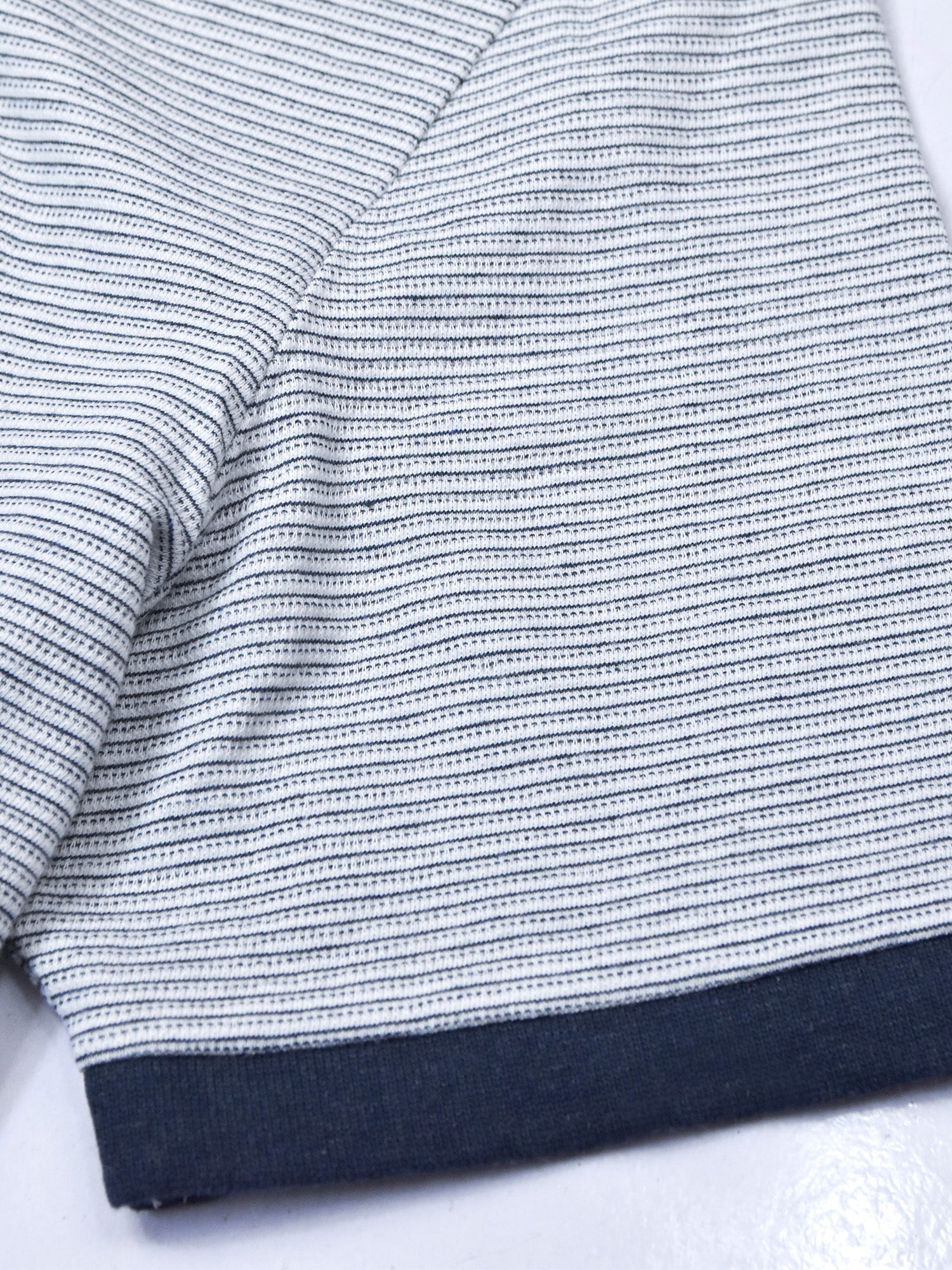 Nxt Single Jersey Half Sleeve Polo For Men-White with Allover Navy Stripe-RT804