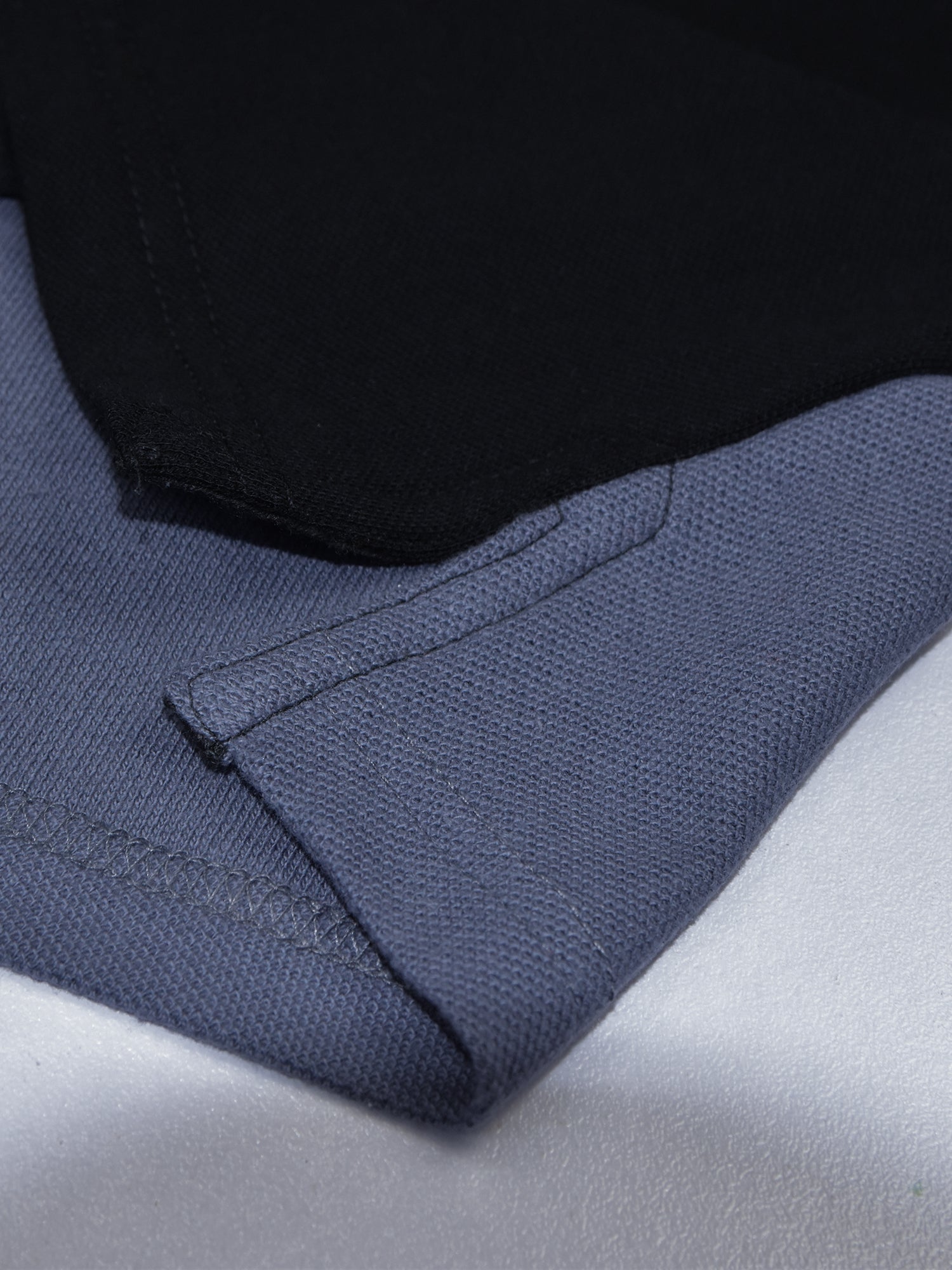 U.S.P.A Stylish Pique Summer Polo For Men-Slate Blue with Black Panel & Red Stripe-RT788