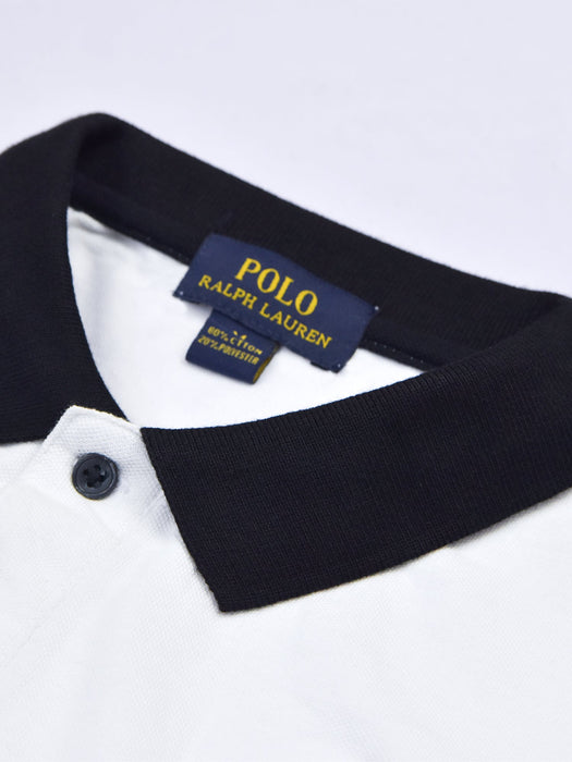 PRL Stylish Pique Summer Polo For Men-White & Black-RT789