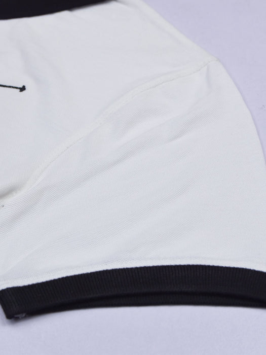 PRL Stylish Pique Summer Polo For Men-White & Black-RT789