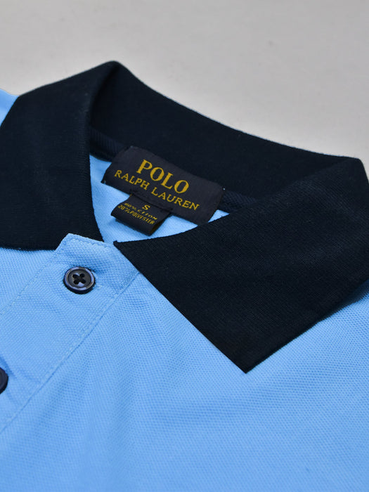 PRL Stylish Pique Summer Polo For Men-Sky & Navy-RT784