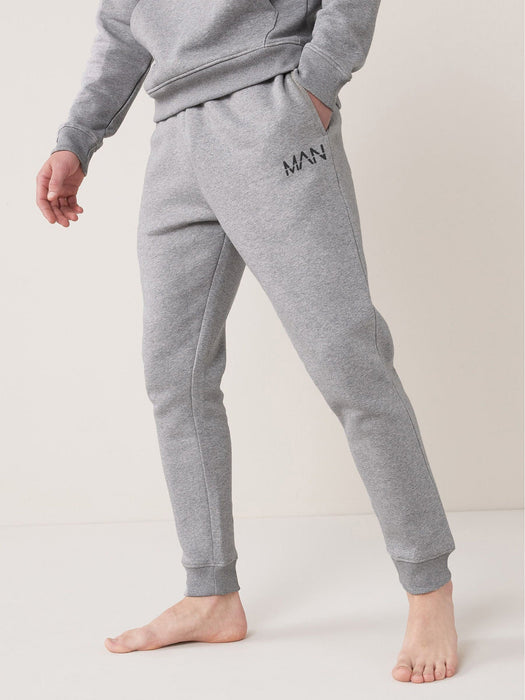 MAN Slim Fit Fleece Jogger Trouser For Men-Grey Melange-BR14731