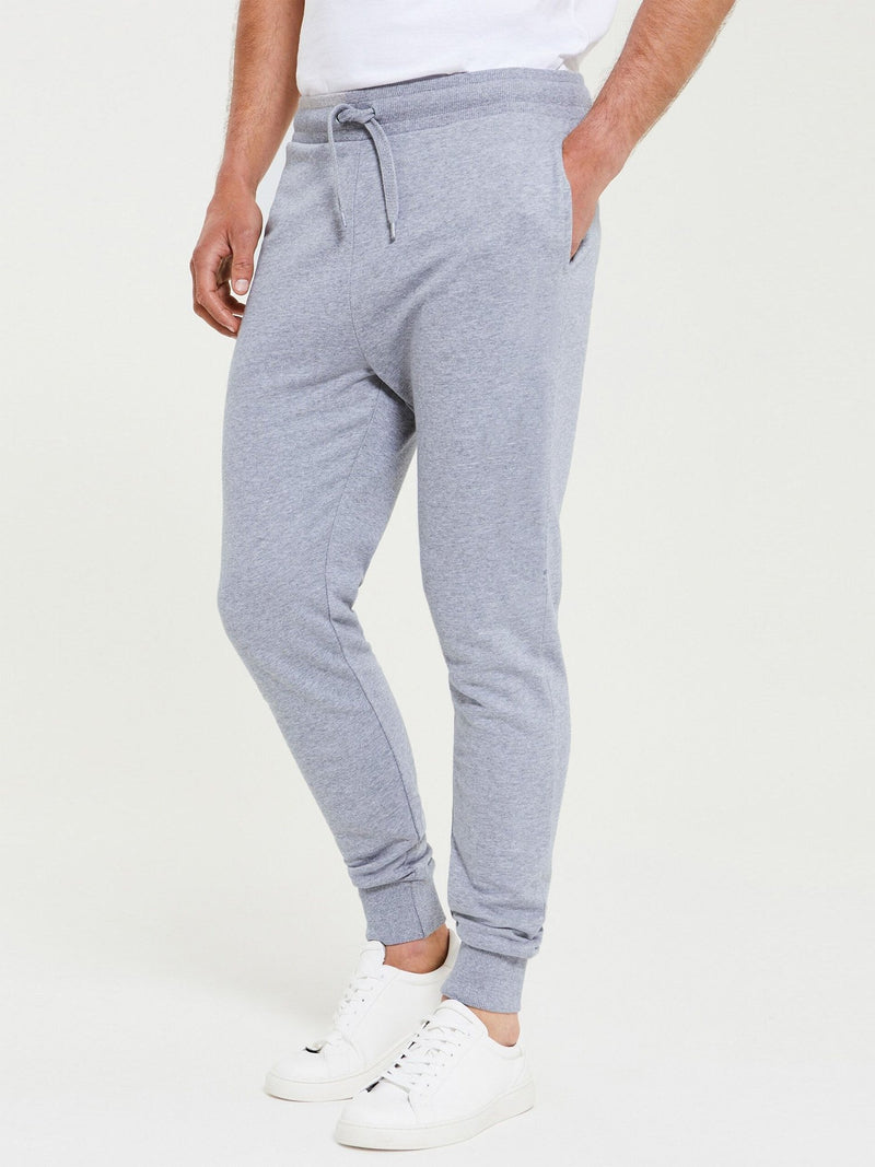 M-17 Slim Fit Fleece Jogger Trouser For Men-Grey Melange-BR14749