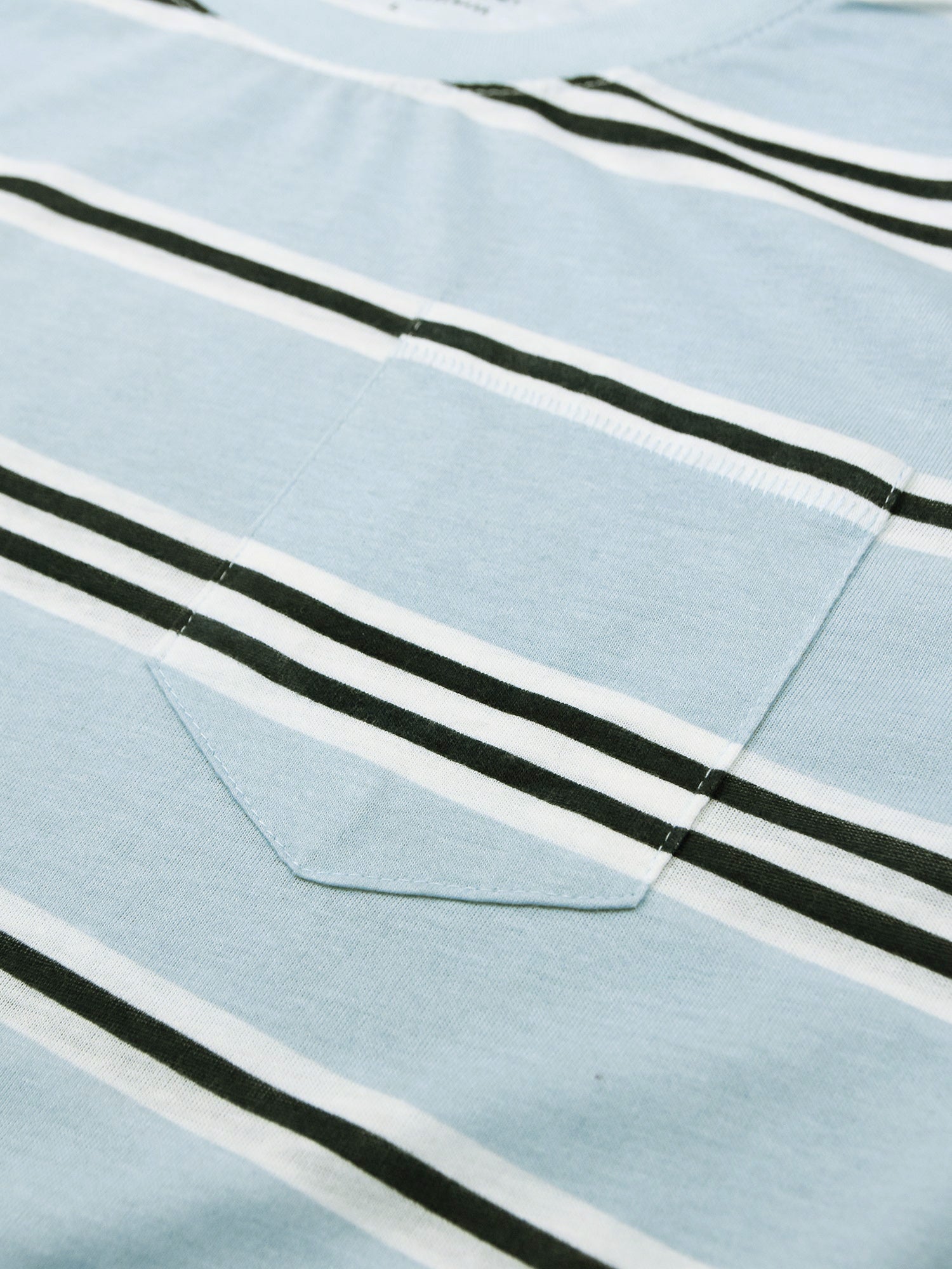 Orignal Single Jersey Crew Neck Tee Shirt For Men-Blue With Stripes-RT2425