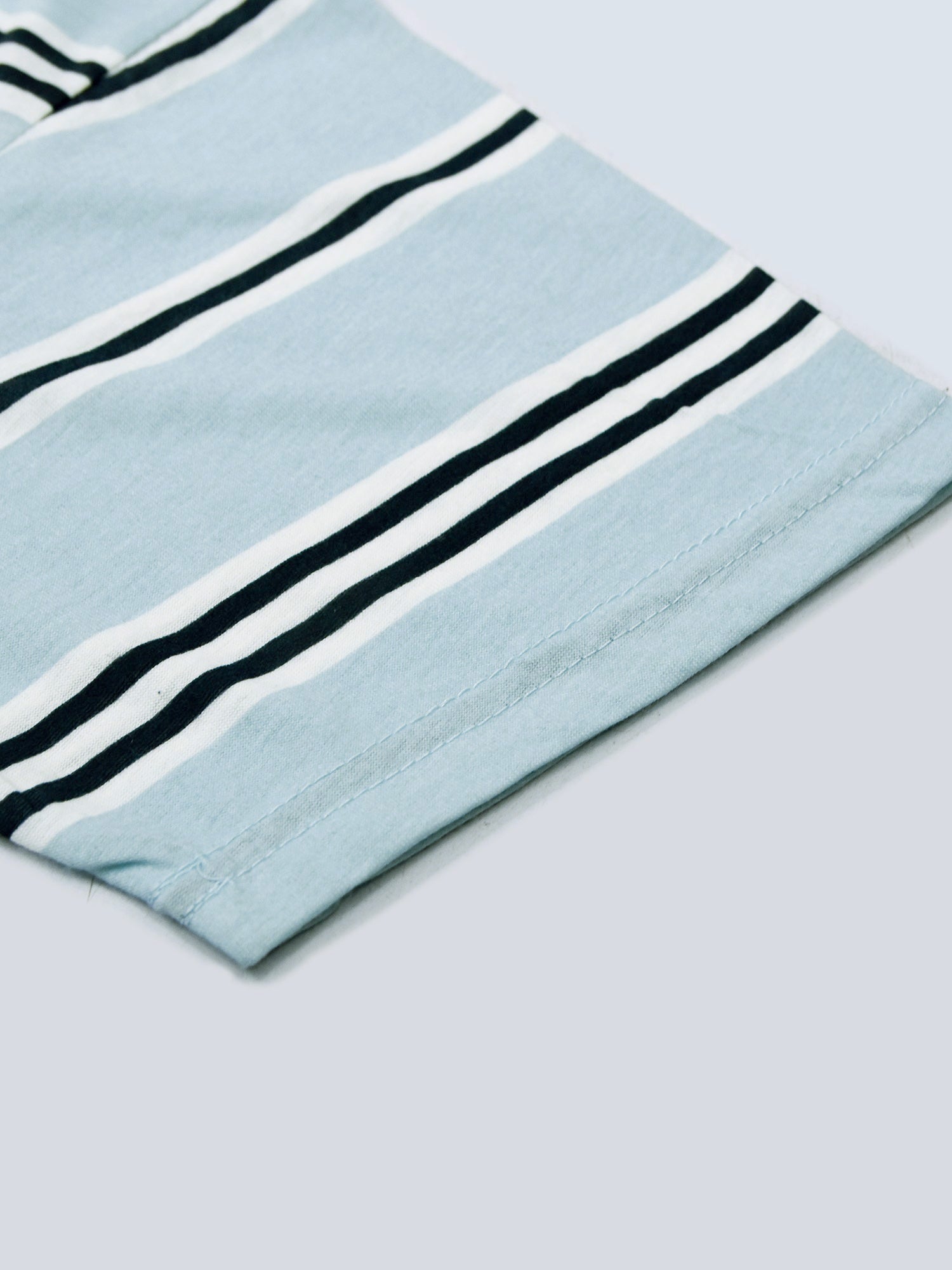 Orignal Single Jersey Crew Neck Tee Shirt For Men-Blue With Stripes-RT2425