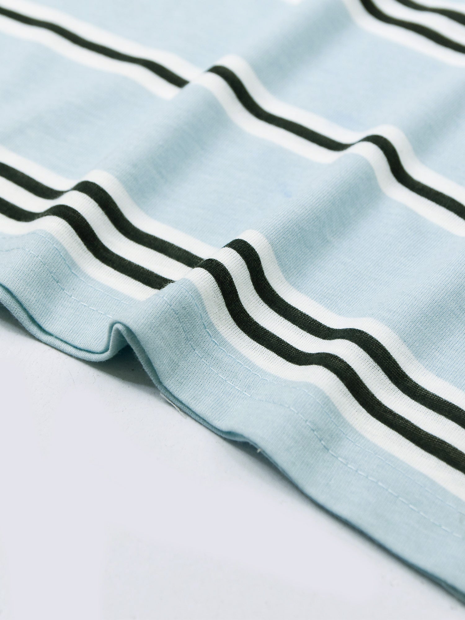 Orignal Single Jersey Crew Neck Tee Shirt For Men-Blue With Stripes-RT2425