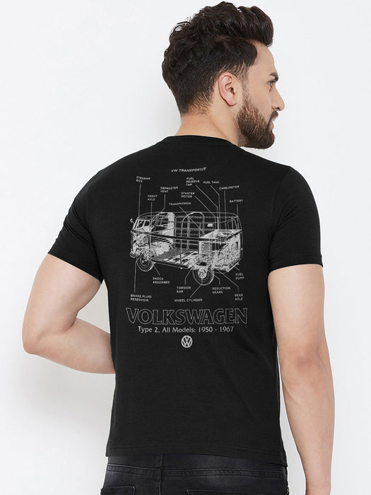 BB Single Jersey Crew Neck Tee Shirt For Men-Black-BE16904