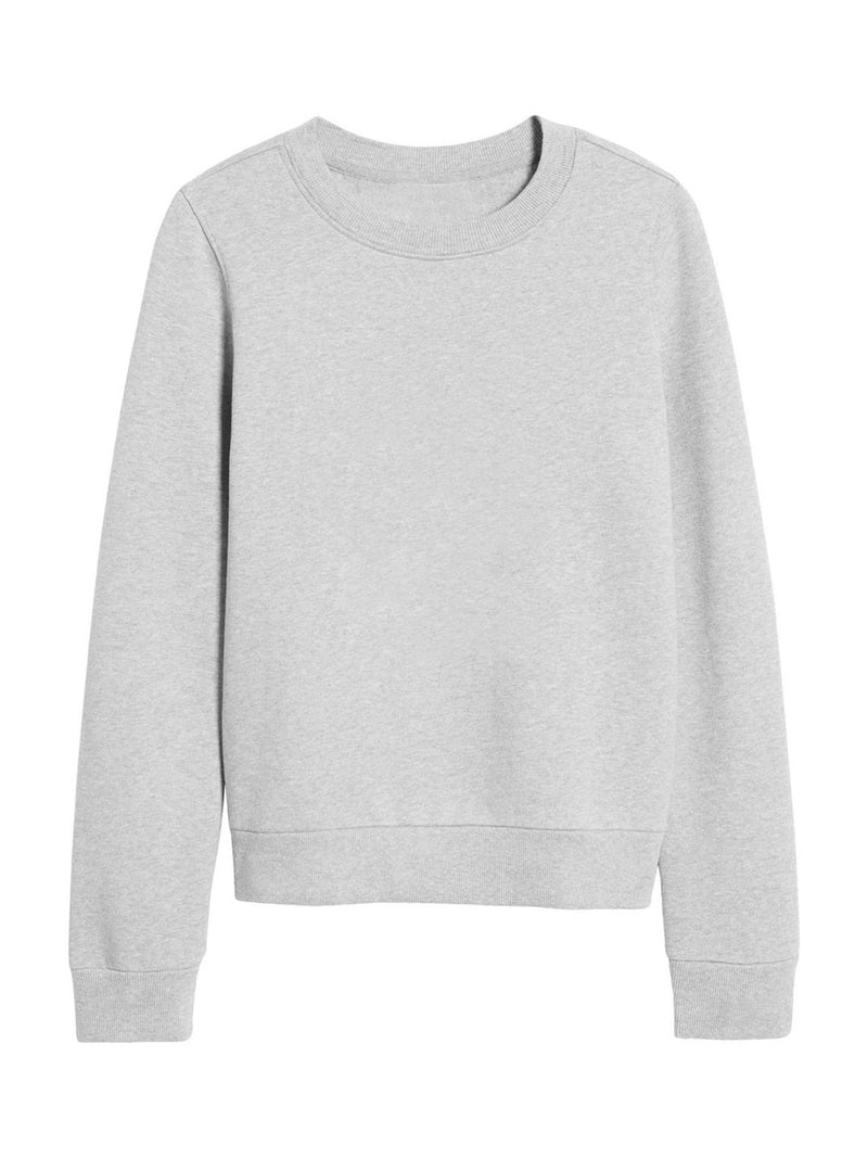 New Look Fleece Boxy Sweatshirt For Ladies-Grey Melange-BR14374