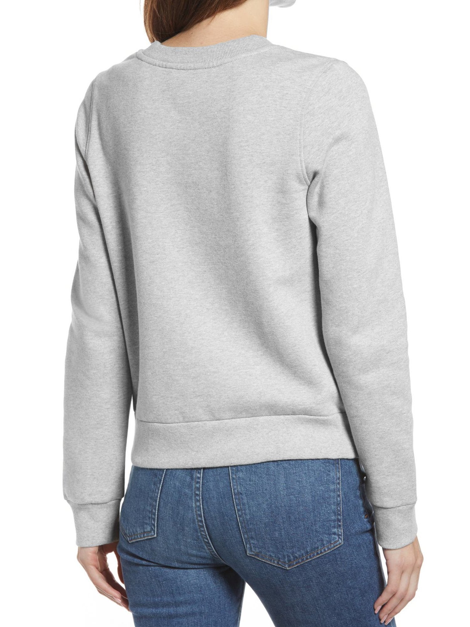 New Look Fleece Boxy Sweatshirt For Ladies-Grey Melange-BR14374