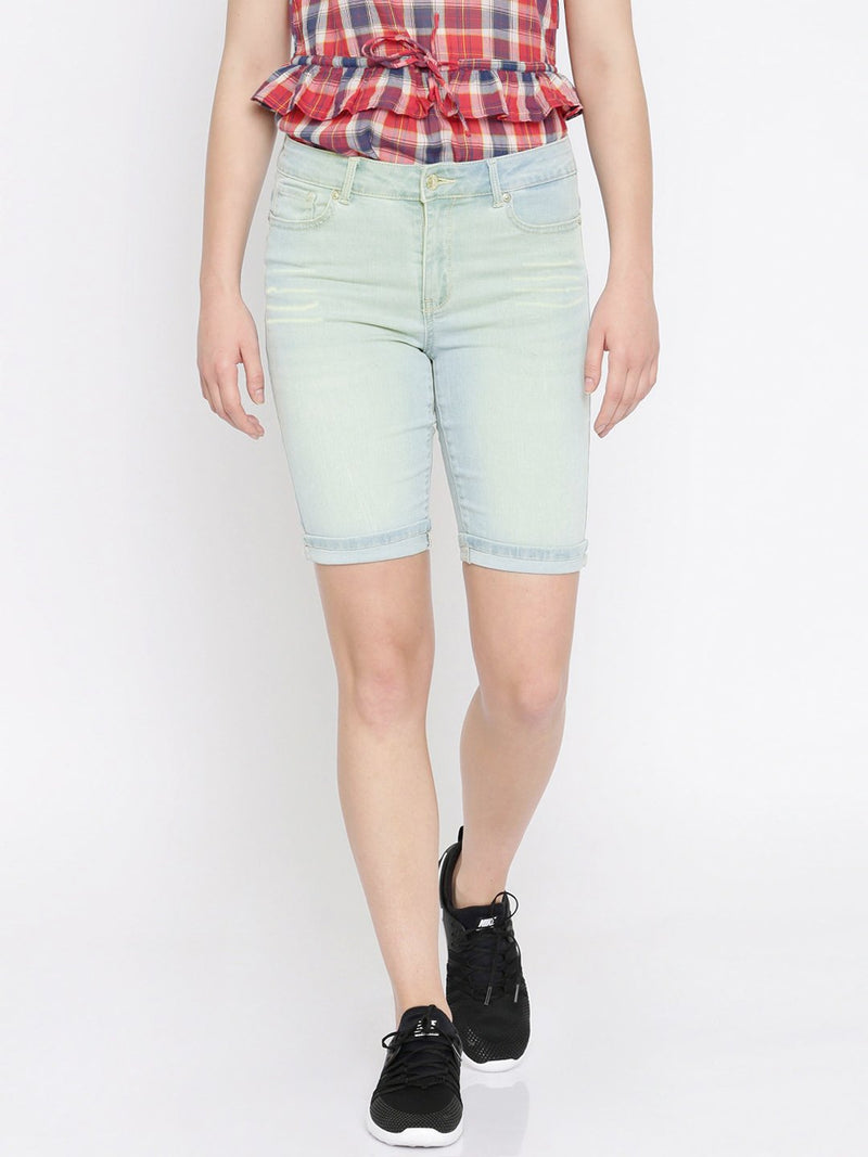 Next Denim Short For Ladies-Sky Blue-F287