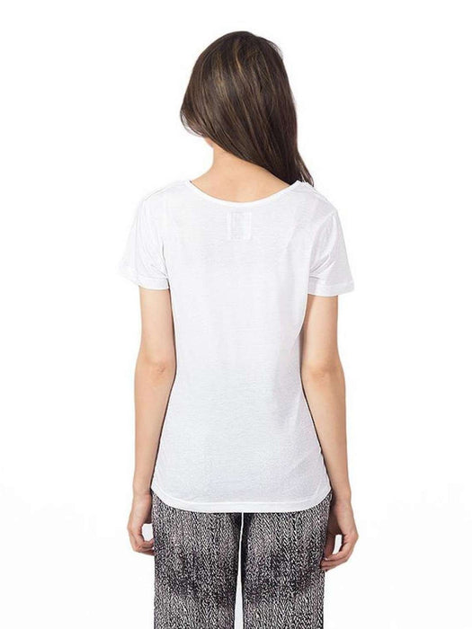 Next Half Sleeve Tee Shirt For Women-White-AN2533