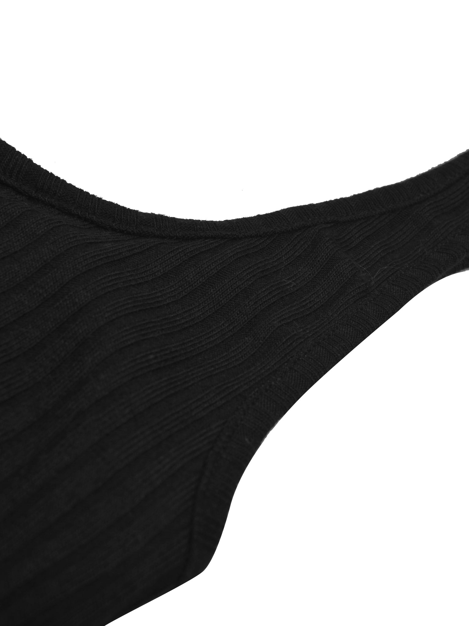 Next Rib Seleeveles Top For Girls-Black-RT728