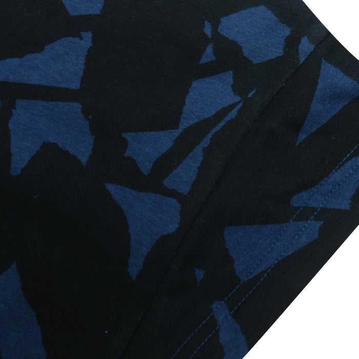 NK Fleece Cap Sleeve Long Length Sweatshirt For Ladies-Dark Blue & Black-BE14020