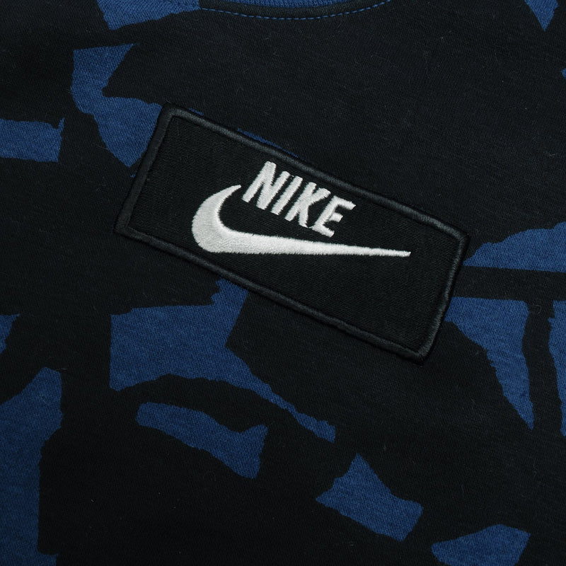 NK Fleece Cap Sleeve Long Length Sweatshirt For Ladies-Dark Blue & Black-BE14020