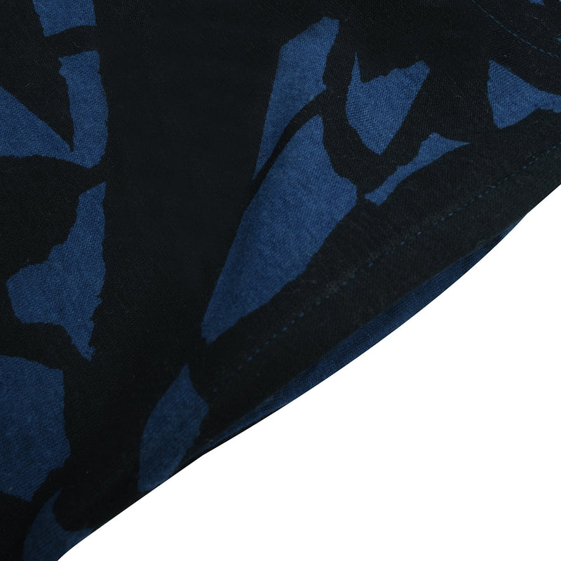 NK Fleece Cap Sleeve Long Length Sweatshirt For Ladies-Dark Blue & Black-BE14020