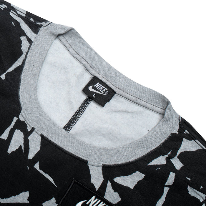 NK Fleece Cap Sleeve Long Length Sweatshirt For Ladies-Black & Grey-BE14017
