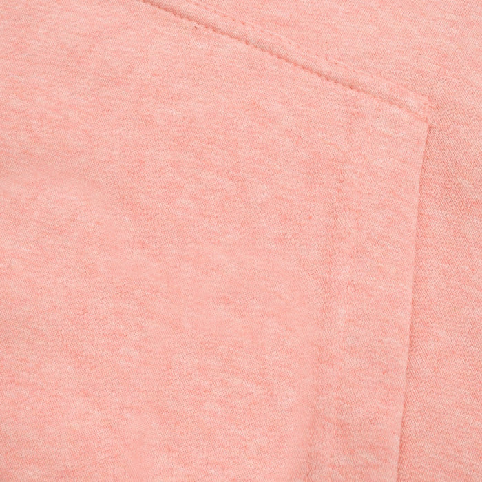 NK Fleece Funnel Neck Pullover Hoodie For Men-Coral Orange Melange With Navy Embroidery-BE13642