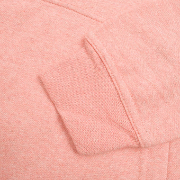 NK Fleece Funnel Neck Pullover Hoodie For Men-Coral Orange Melange With Navy Embroidery-BE13642