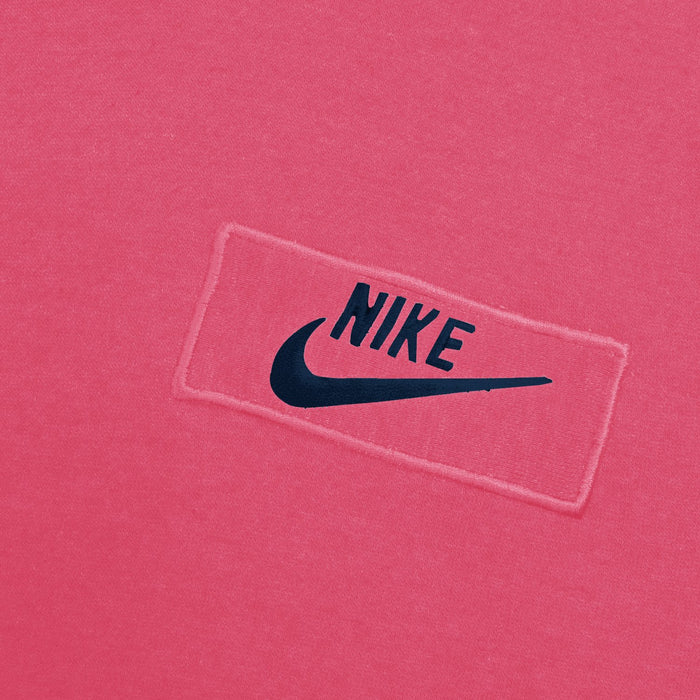 NK Fleece Funnel Neck Pullover Hoodie For Men-Pink With Dark Navy Embroidery-SP4538