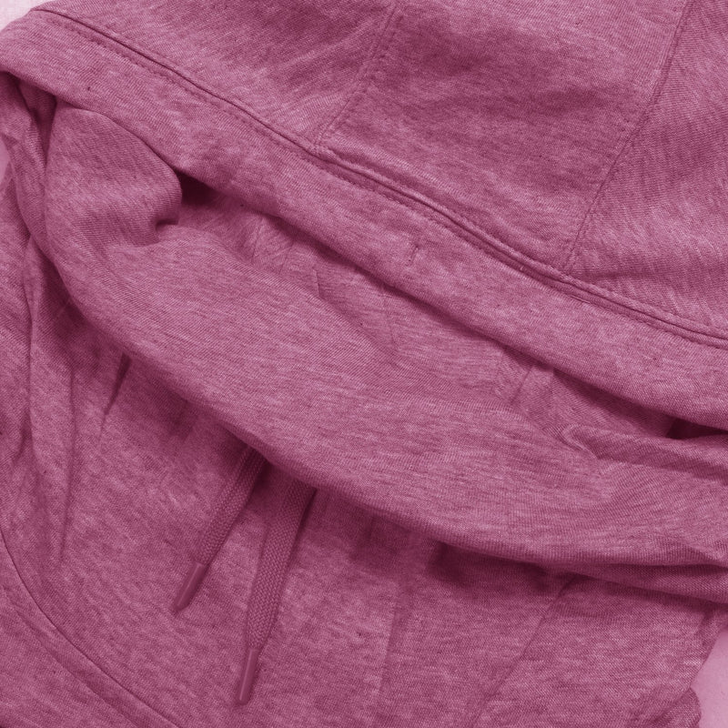 NK Fleece Funnel Neck Pullover Hoodie For Men-Magenta Melange With White Embroidery-SP4087