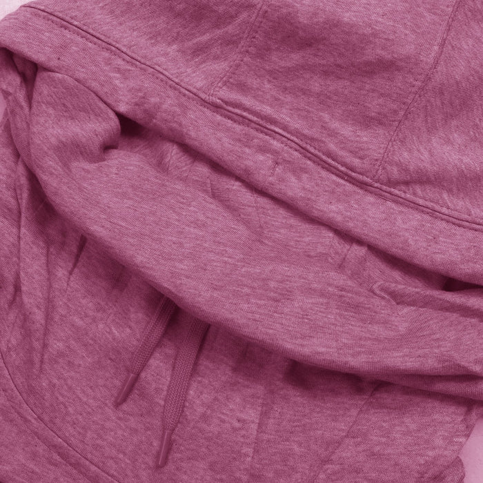 NK Fleece Funnel Neck Pullover Hoodie For Men-Magenta Melange With White Embroidery-SP4087