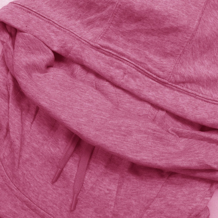 NK Fleece Funnel Neck Pullover Hoodie For Men-Pink Melange With Dark Navy Embroidery-SP4529