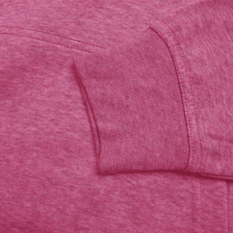 NK Fleece Funnel Neck Pullover Hoodie For Men-Pink Melange With Dark Navy Embroidery-SP4529