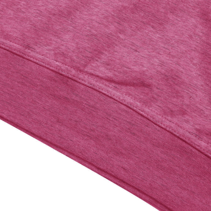 NK Fleece Funnel Neck Pullover Hoodie For Men-Pink Melange With Dark Navy Embroidery-SP4529