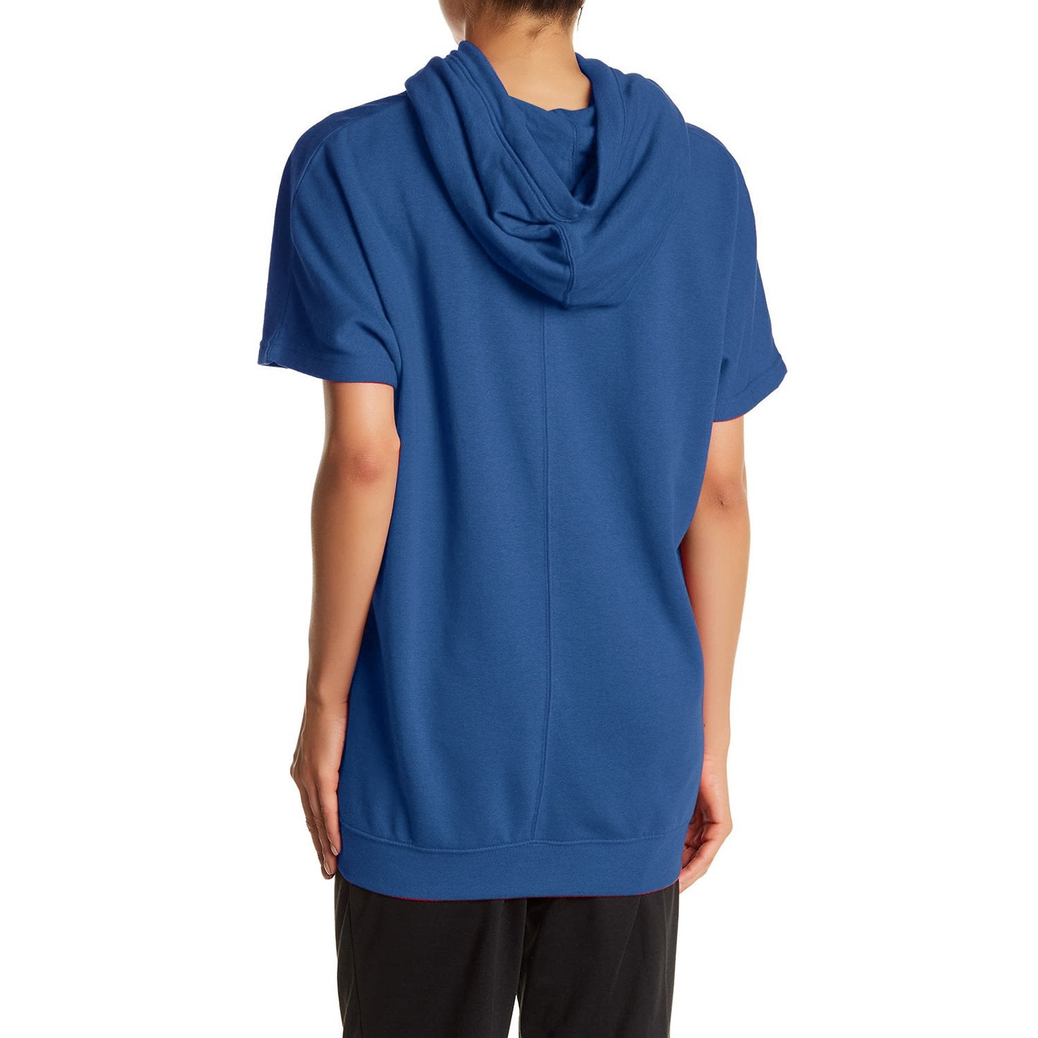 NK Fleece Short Sleeve Hoodie For Ladies-Blue-BE14061