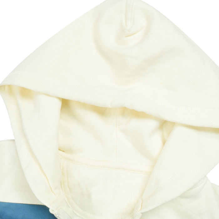 NK Slim Fit Stretchable Zipper Hoodie For Men-Light Yellow with Dark Zinc & Sky Panel-BE11042