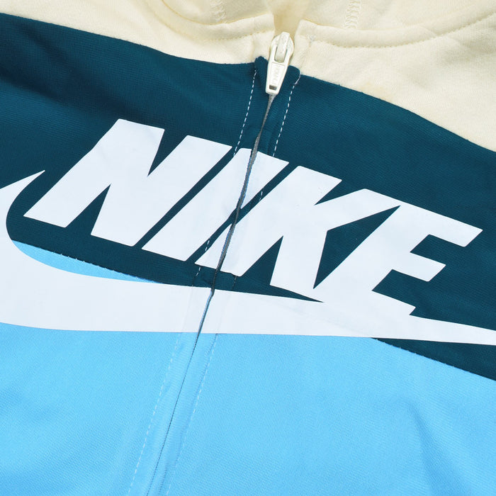 NK Slim Fit Stretchable Zipper Hoodie For Men-Light Yellow with Dark Zinc & Sky Panel-BE11042