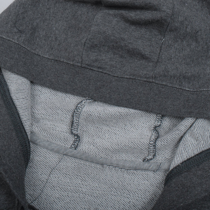 NK Terry Fleece Lace Up Hoodie For Ladies-Charcoal Melange-BE10458