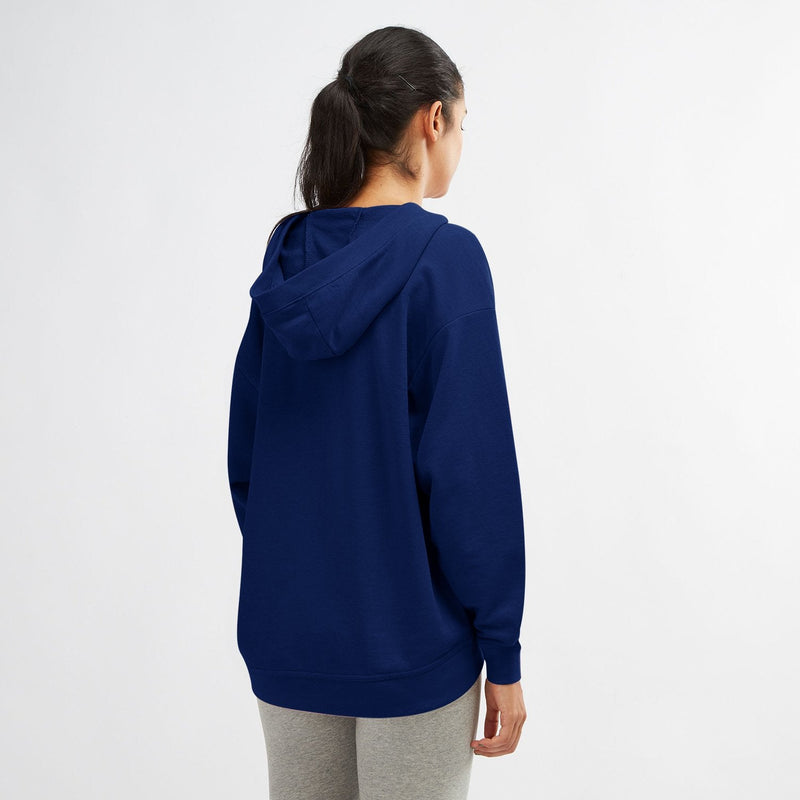NK Terry Fleece Lace Up Hoodie For Ladies-Dark Royal Blue-BR116