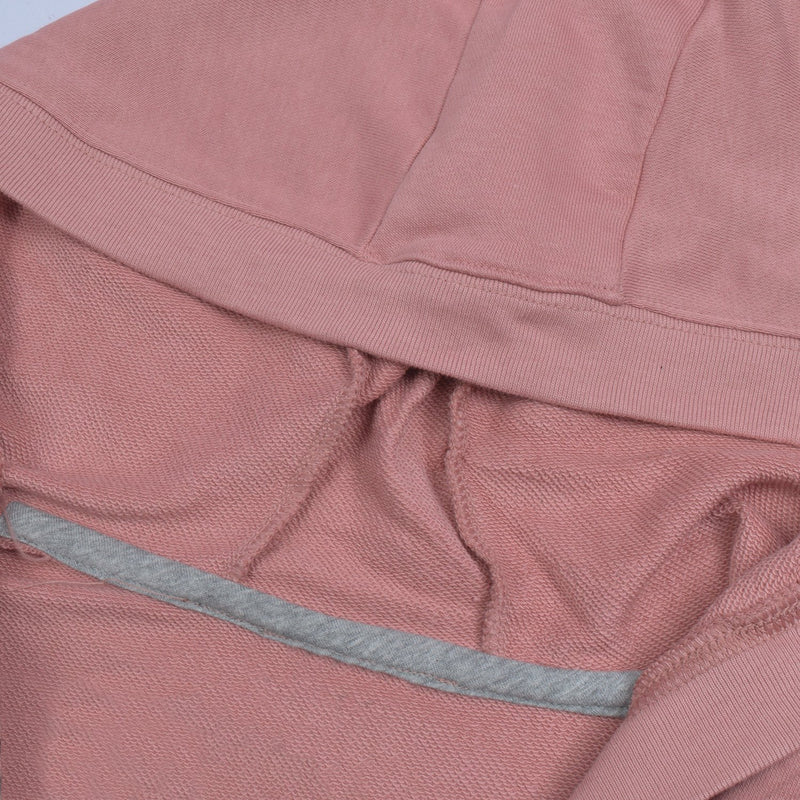 NK Terry Fleece Light Lace Up Hoodie For Ladies-Light Pink-BR117