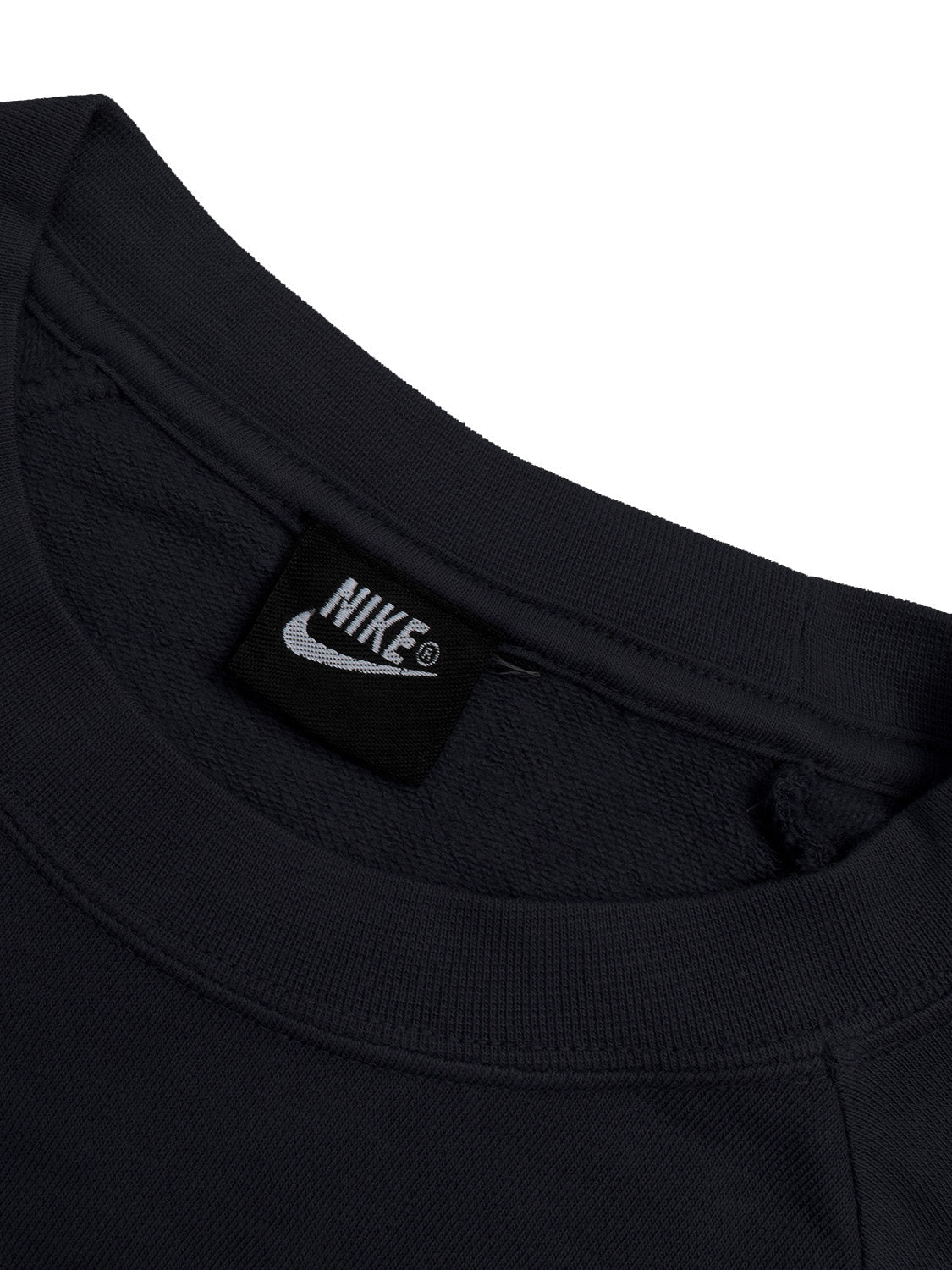 NK Terry Fleece Raglan Sleeve Crop Sweatshirt For Women-Black-RT2160