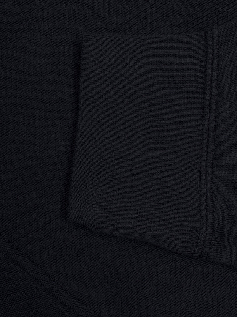 NK Terry Fleece Raglan Sleeve Crop Sweatshirt For Women-Black-RT2160
