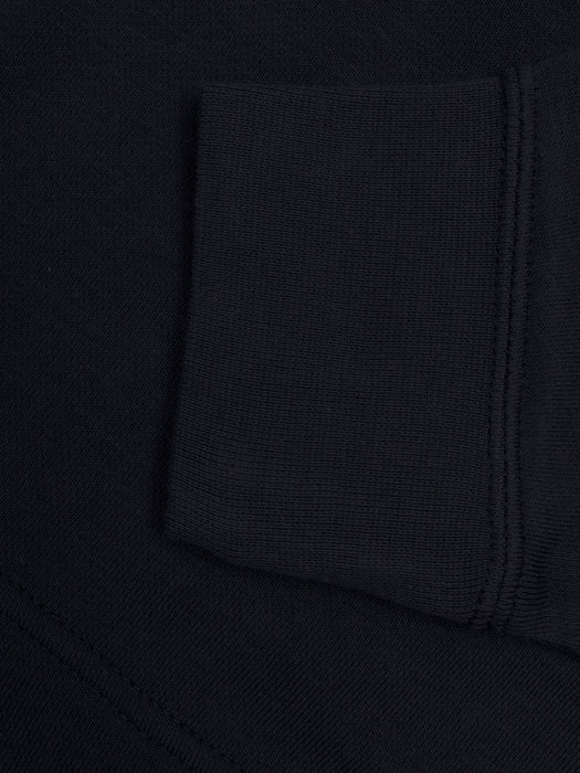 NK Terry Fleece Raglan Sleeve Crop Sweatshirt For Women-Black-RT2160
