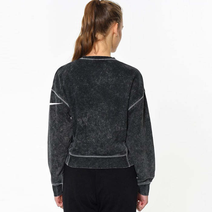 Nk Terry Fleece Rebel Sweatshirt For Ladies-Black Faded-BE13856