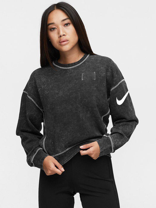 Nk Terry Fleece Rebel Sweatshirt For Ladies-Black Faded-BE13856