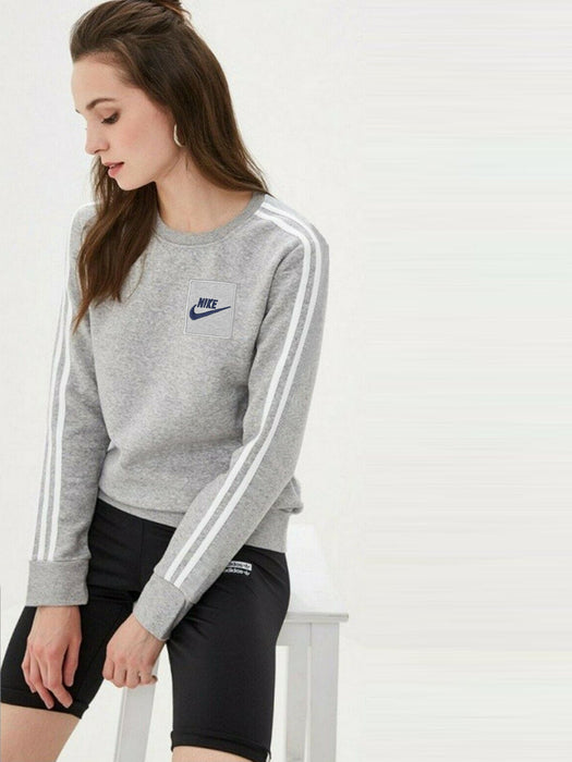 NK Terry Fleece Sweatshirt For Women-Grey Melange-AN6085