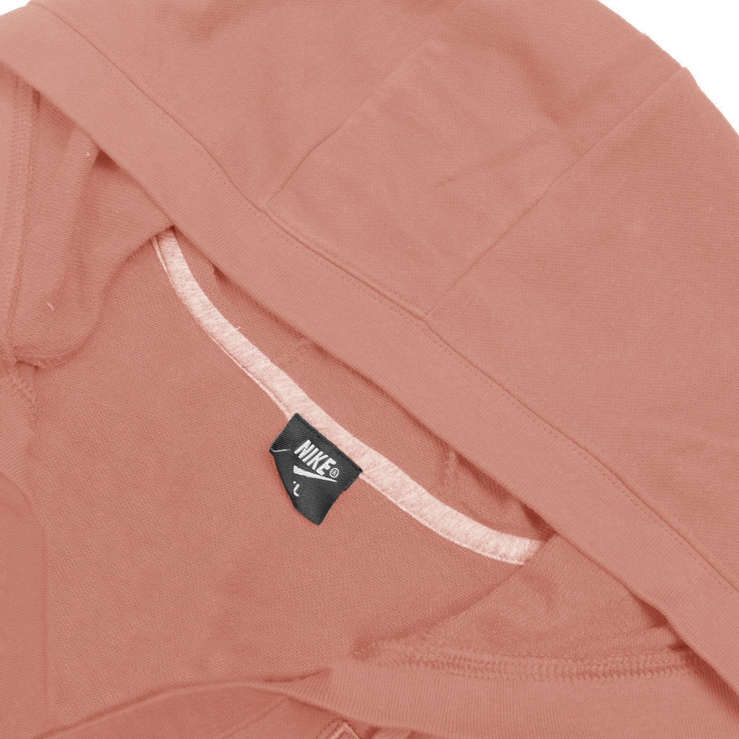 NK Terry Fleece V Neck Hoodie For Ladies-Light Pink-SP4542
