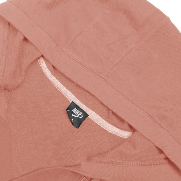 NK Terry Fleece V Neck Hoodie For Ladies-Light Pink-SP4542