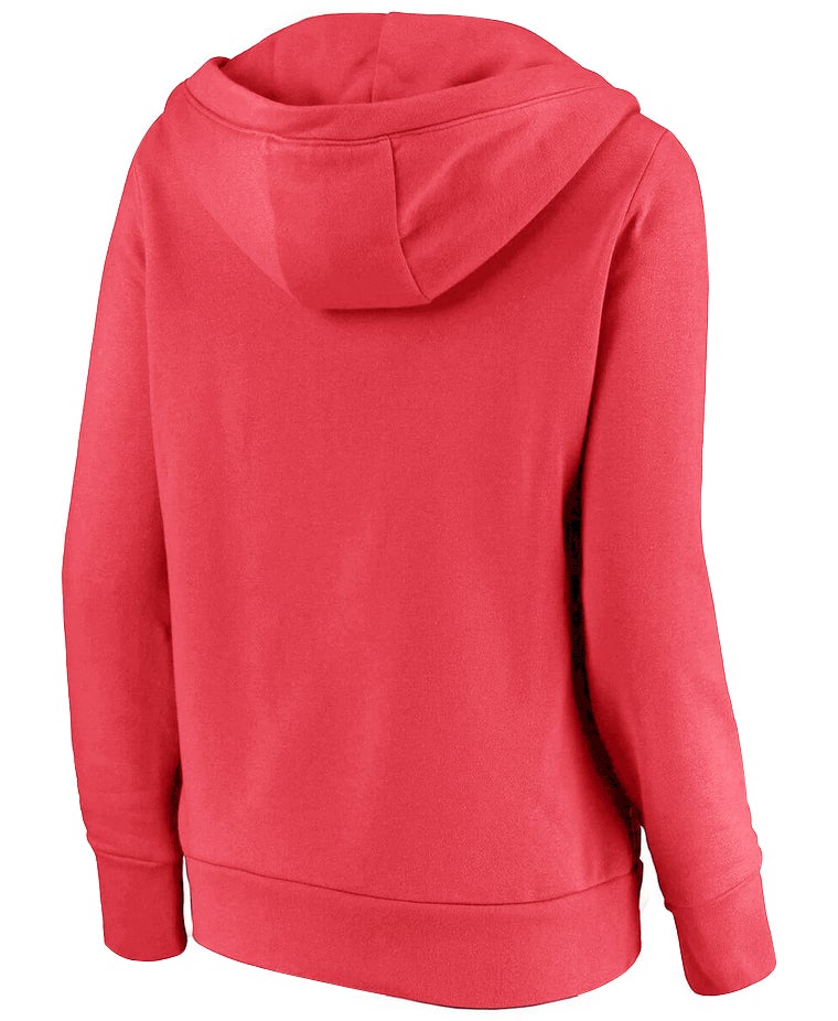 NK Terry Fleece V Neck Hoodie For Ladies-Dark Pink-RT697