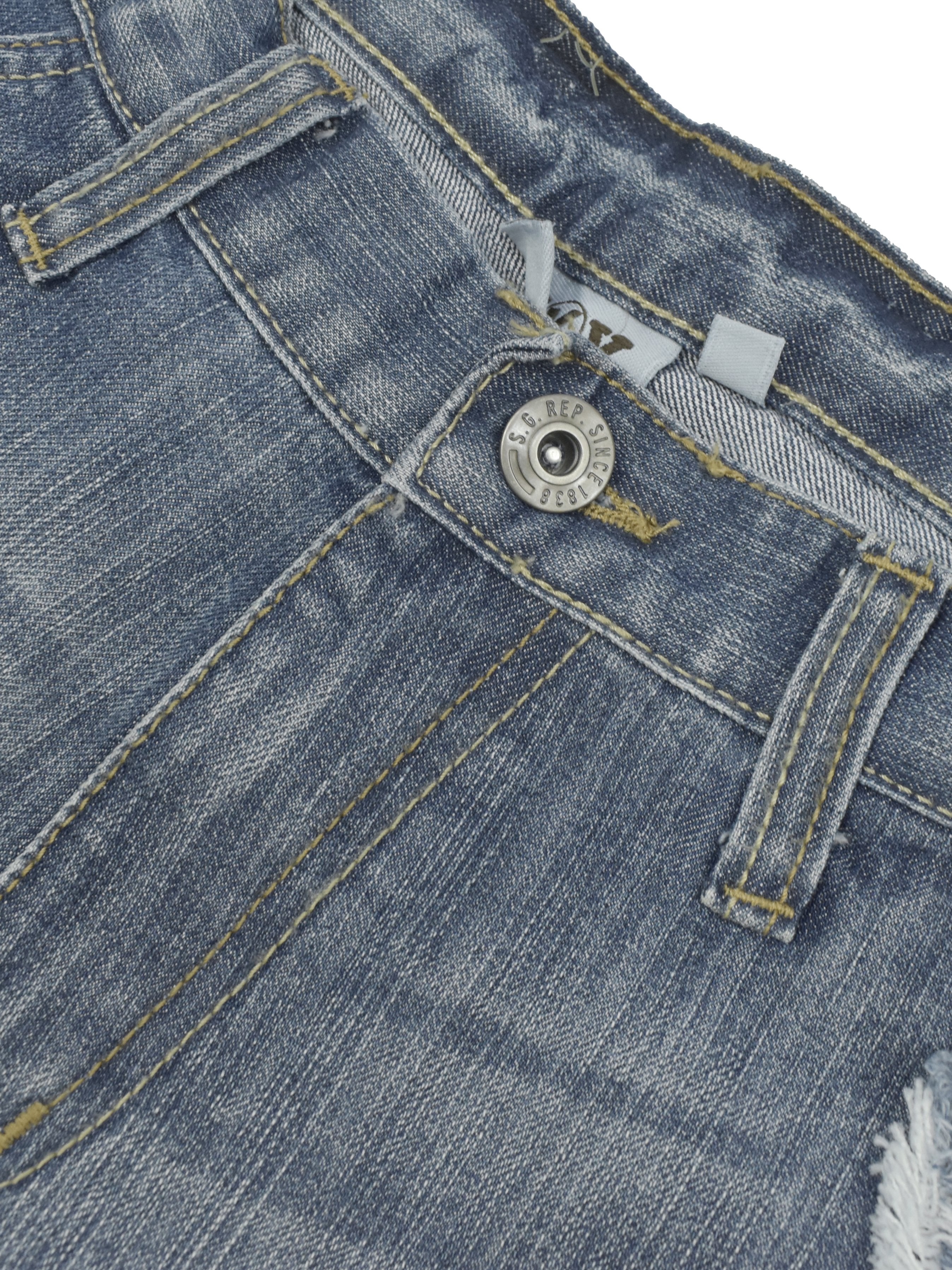 NKY Denim Short For Ladies-Blue Faded-F303