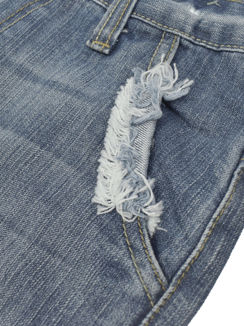 NKY Denim Short For Ladies-Blue Faded-F303